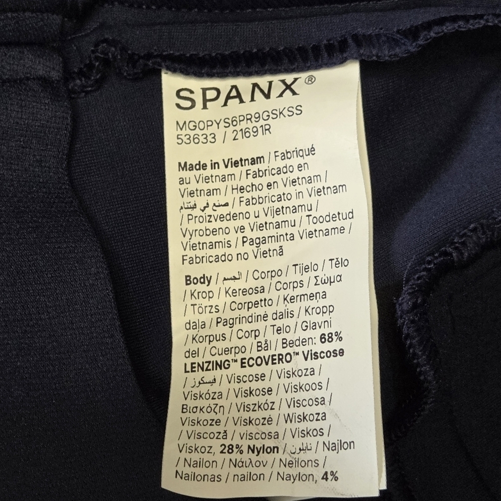 SPANX Supersmooth Perfect Fit Ponte Ankle Pants Navy Blue Large - Picture 10 of 12